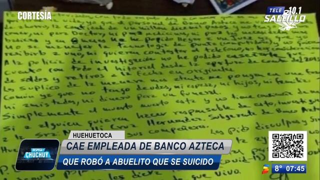 Cae empleada de Banco Azteca, por defraudar a abuelito y provocar su suicidio смотреть онлайн