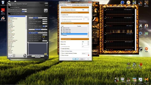 MSI Afterburner Frame Rate Display With Temps