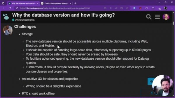 Logseq talks about the DB version