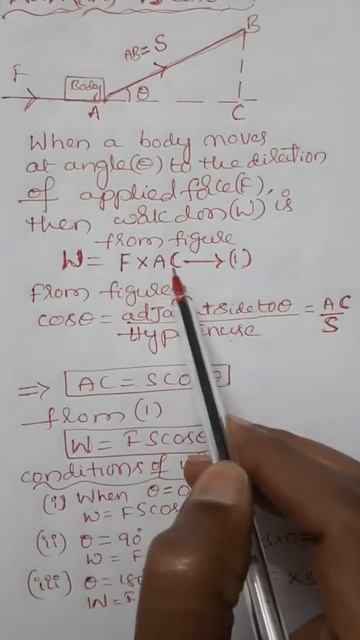 W=FSCOSTHETA DERIVATION #SHORTS DIPLOMA PHYSICS CLASS11PHYSICS WORK ENERGY AND POWER смотреть онлайн