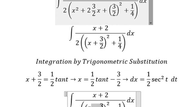 Calculus Help: Integral Of ∫ (x+2)/(2x^2+6x+5) Dx - Trigonometric Substitution - Techniques