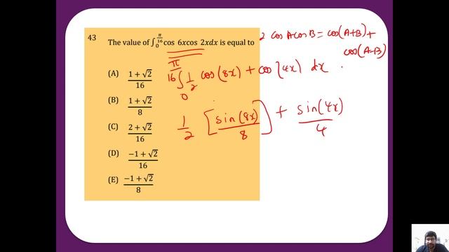 Q 43| KEAM 2022 |Definite Integral| Maths Solution смотреть онлайн