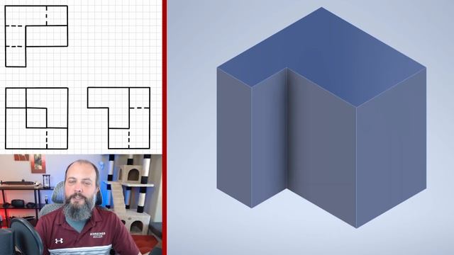 Isometric Drawing with Horizontal and Vertical Faces – Subtractive Technique смотреть онлайн