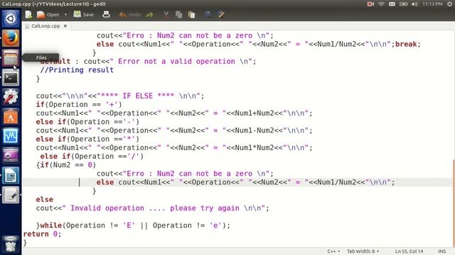 C++ Tutorial Lec10.5: Calculator Progarm Switch/ Ifelse Using Loops
