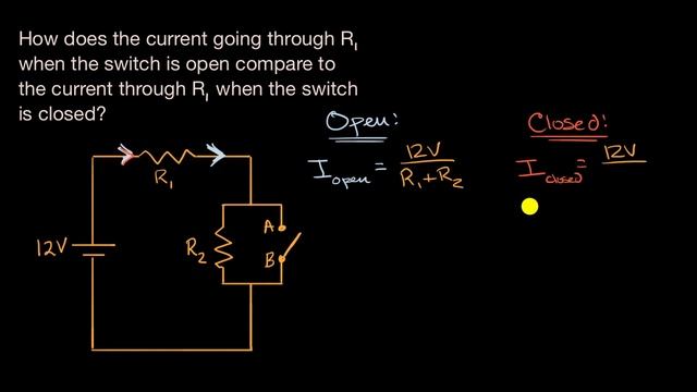 Current Due To Closing A Switch: Worked Example | DC Circuits | AP Physics 1 | Khan Academy
