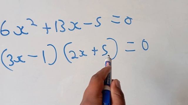 solve for x when given 6x^2+13x-5=0 смотреть онлайн
