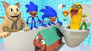 КОТ БУ ИСПУГАЛСЯ СОНИК ПОЖИРАТЕЛЬ МИНЬОН ЖИВОЙ ДОМ БАБКИ ГИПНОДЕНС БОЛЬШОЙ УНИТАЗ В Garry's Mod