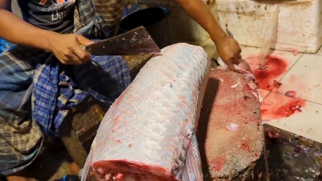 I Never Seen!! 13 KG Giant Grass Carp Fish Cutting Skills IN Bangladesh VIP Fish Market смотреть онлайн
