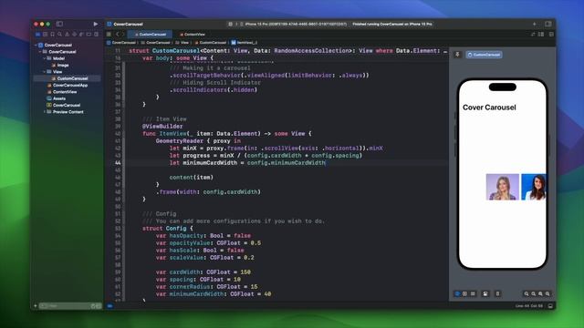 SwiftUI Coverflow Carousel - Xcode 16