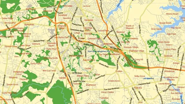 Washington DC + Baltimore Maryland US editable layered PDF Vector Map смотреть онлайн