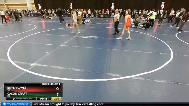87 Lbs Champ. Round 2 - Cason Craft, OK Vs Bryer Caves, WI 5485