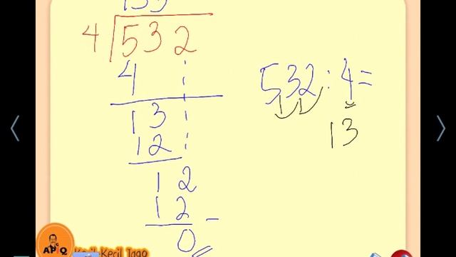 Pembagian cepat 532 ÷ 4 смотреть онлайн