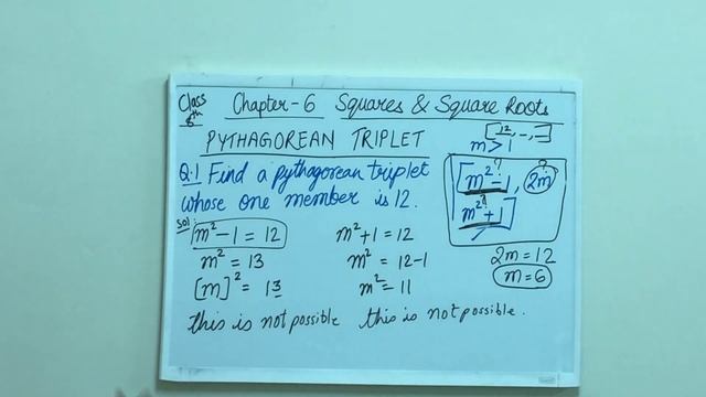 Class 8 - Squares and Square roots - 8 | Ncert chapter 6 | Pythagorean Triplet смотреть онлайн