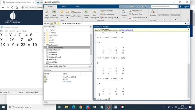 Menyelesaikan Persamaan Linier Dengan Metode Gauss-Jordan Menggunakan Matlab смотреть онлайн