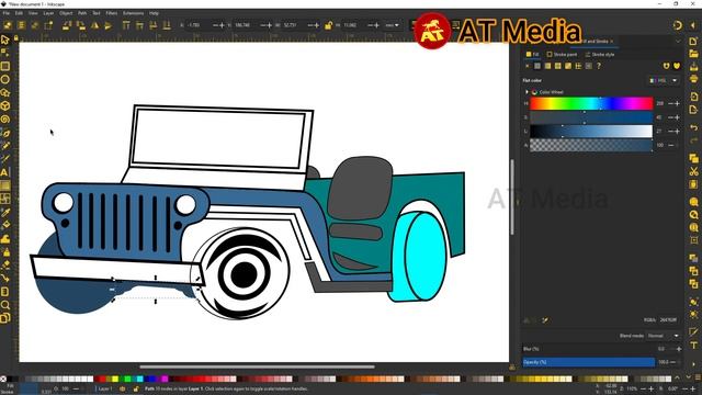 Vector design of Car using free vector graphics editor - Inkscape (Adobe Illustrator Alternative) смотреть онлайн