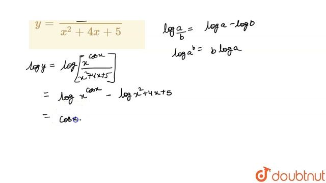 `y=(x^(cosx))/(x^(2)+4x+5)`