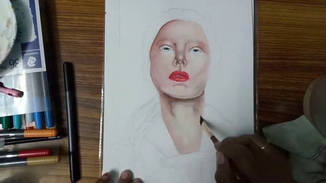 Drawing - Black Widow (Scarlett Johansson)|watercolour painting | speed drawing смотреть онлайн