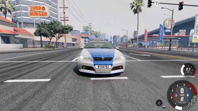 BeamNG, Exploring Realistic German Police Car ETK 854 Polizei, Steering Wheel (Camera), 4K HQ смотреть онлайн