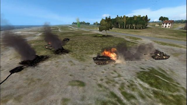 3 USSR T-90 vs 3 NATO Leopard tank in World in Conflict Soviet Assault смотреть онлайн