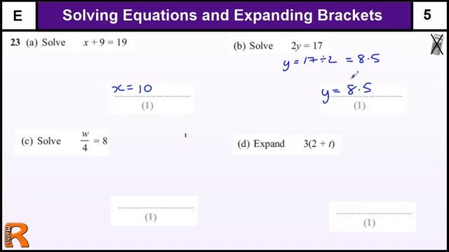Solving Equations GCSE Maths Foundation revision Exam paper practice & he смотреть онлайн
