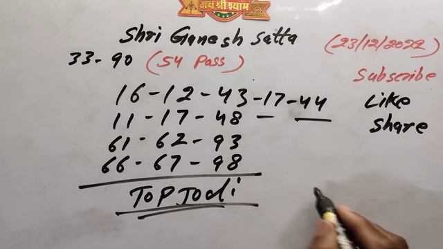 Shri Ganesh Satta Bajar ¦¦ 23-12-2022 ¦¦ Shri Ganesh Satta Result ¦¦ Shri Ganesh Satta King ¦¦