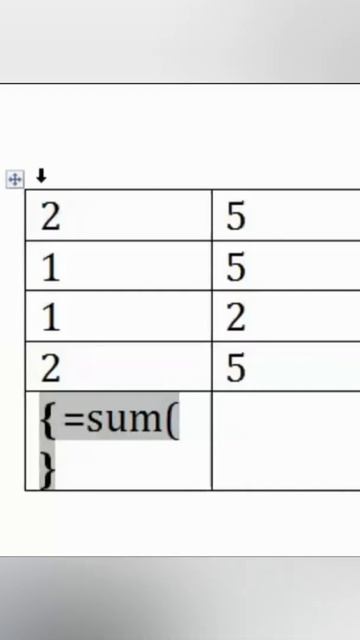 Sum Formula in MS Word Tips & Tricks #short смотреть онлайн