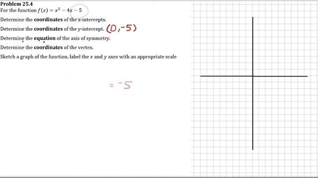 Section 25- Graphing Quadratic Functions: Problem 25.4