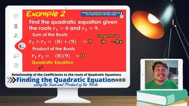 Finding the Quadratic Equation using the Sum and Product of the Roots - MATH 9 смотреть онлайн