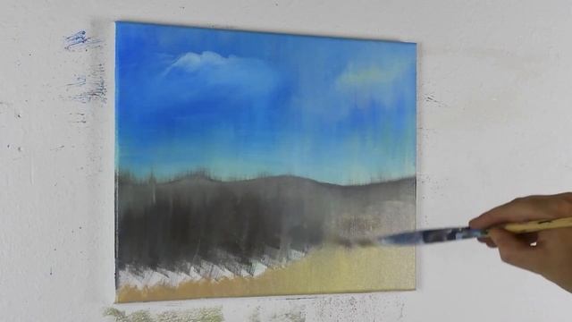 How to Paint Minimal Landscape Paintings | By The Bay - Satisfying Blending and Dabbing Technique смотреть онлайн