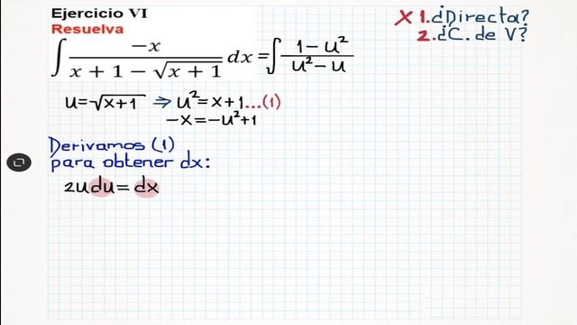 INTEGRAL POR SUSTITUCIÓN O CAMBIO DE VARIABLE (Ejercicio 6/21) смотреть онлайн
