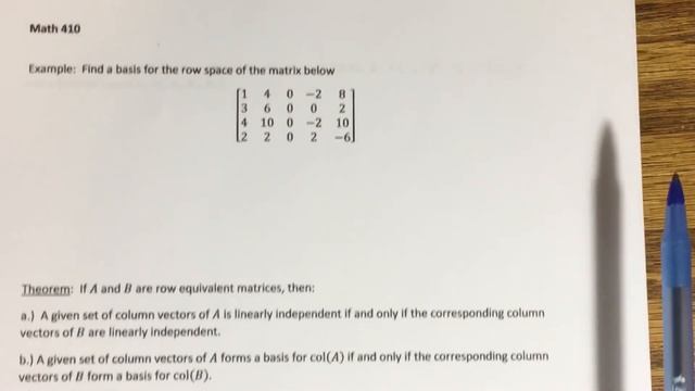 4.8 - Row Space, Column Space, and Null Space (Part 2) смотреть онлайн