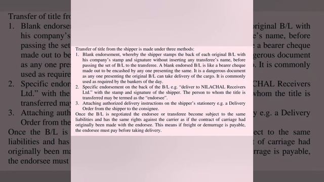 BILL OF LADING PART#1: B/L functions, method of transferring title, Mate's receipt, LOI & more смотреть онлайн