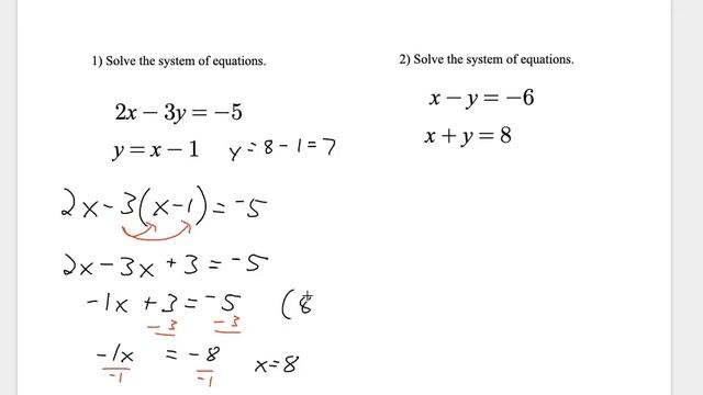 Substitution Vs. Elimination