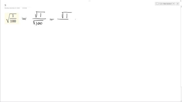 reduce sqrt(1/100), the square root of 1/100 смотреть онлайн