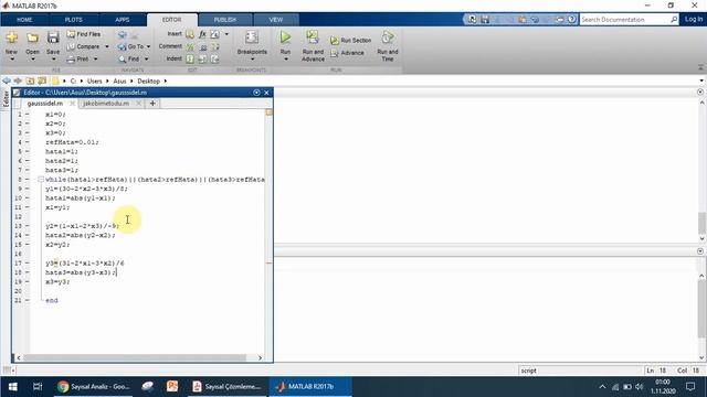 Matlab ile Sayısal Çözümleme - Gauss Seidel iterasyon yöntemi смотреть онлайн