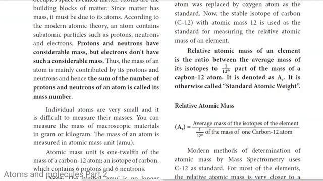 10th State board science Lesson 07 Atoms and Molecules Part 2 смотреть онлайн