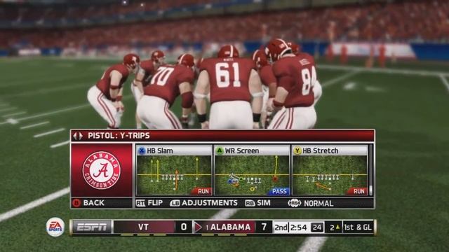 NCAA Football 14: NEW Zoom, Wide & Coordinator Cameras - Alabama vs. Virginia Tech (Demo) смотреть онлайн