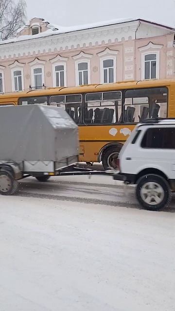 Паз 3205 г. Очёр маршрут номер 1, ул. Ленина | г. Очёр