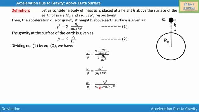 Acceleration Due to Gravity Above Earth Surface I Gravitation I Grade 11 I Physics I смотреть онлайн