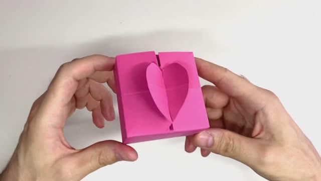 Подарочная коробка с сердцем оригами! Для Любимой! Маме! Поделки своими руками! смотреть онлайн