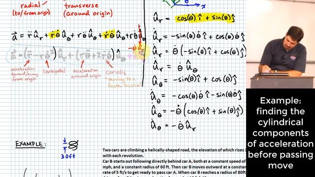 Polar & Cylindrical Coordinate System Kinematics | Centripetal & Coriolis Acceleration for Particle смотреть онлайн