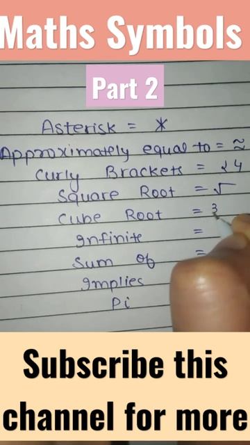 Math Symbols Part - 2 | Math Short Videos #shortvideo #ytshorts #trending