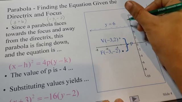 Writing the standard equation of a parabola given its directrix and focus смотреть онлайн
