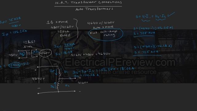 IV.A.7. Autotransformer Connection Example- NCEES Electrical Power PE Exam смотреть онлайн