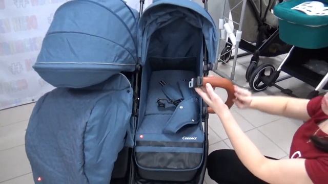 Коляска для двойни Carrello Connect с люльками для новорождённых смотреть онлайн