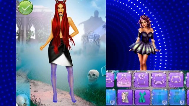 Анимация одеваем девушку вампиршу /Animation dress up a vampire girl смотреть онлайн
