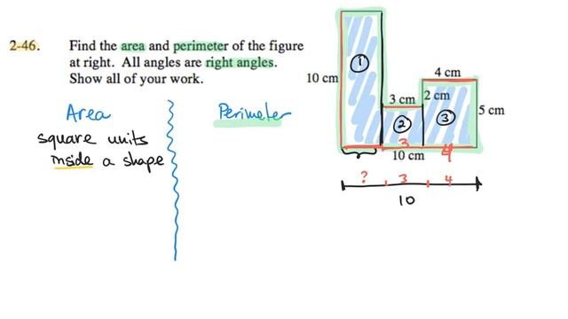 2-46 CPM 6th Grade Area And Perimeter Of Composite Shape