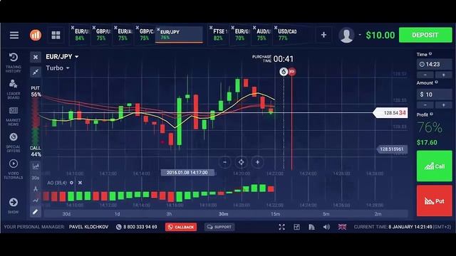 IQ Option 18+ 70% Выйгрышных сделок смотреть онлайн