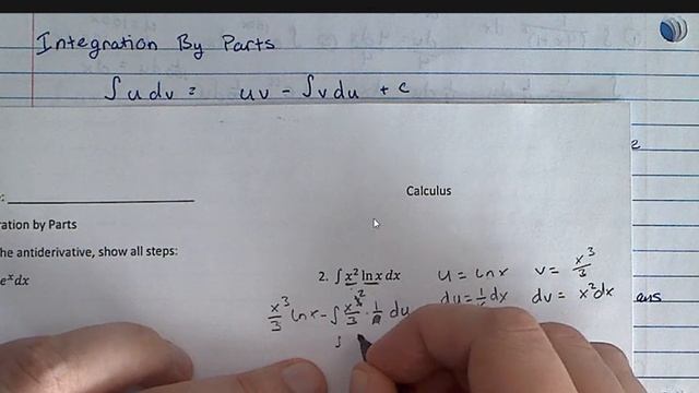 Calculus Notes Integration By Parts Part 2