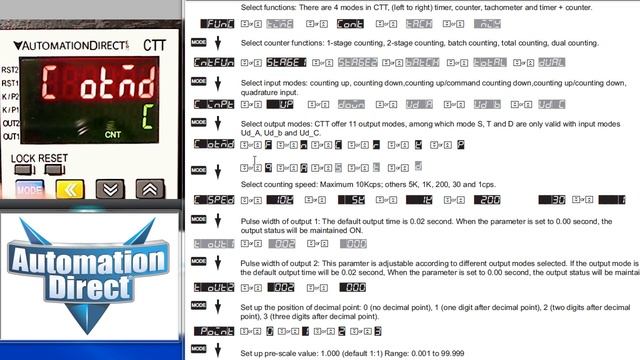 Counter-Timer-Tach: Counter Function Demo from AutomationDirect смотреть онлайн